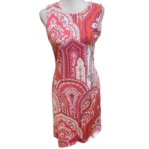 Nwot J McLaughlin coral pink sleeveless stretchy above the knee dress sz small